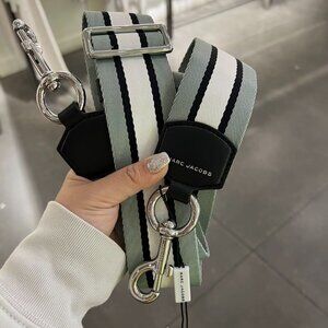 Marc Jacobs Gray and Black Striped Belt